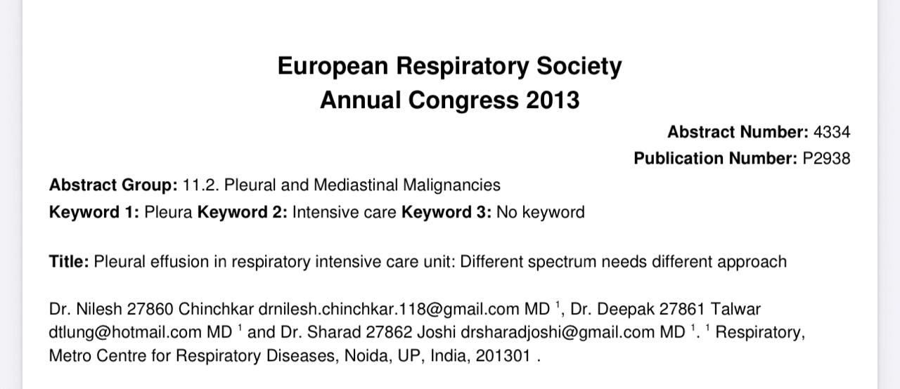 Research Publication 4 - Dr. Nilesh Chinchkar Pulmonologist Panvel